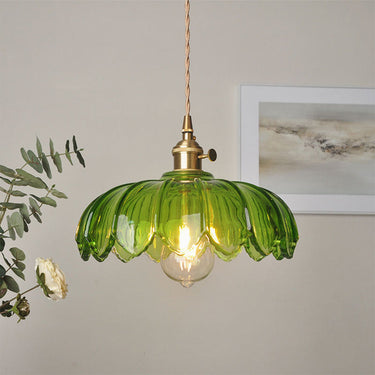 Nulina - Lampe Suspendue Vintage En Verre Avec Fleurs-Lampe Veilleuse